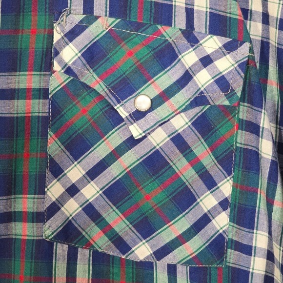 Vintage Ely Cattleman‎ Mens Shirt XL Plaid Long Sleeve Pearl Snap Western Cowboy - Picture 4 of 11
